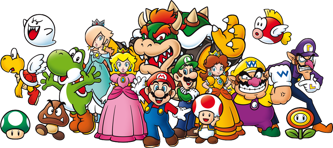 Mario franchise character lineup.png