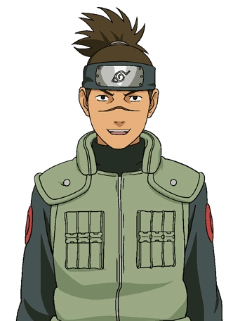 Iruka Umino in his Leaf ninja uniform, with a scar across his nose